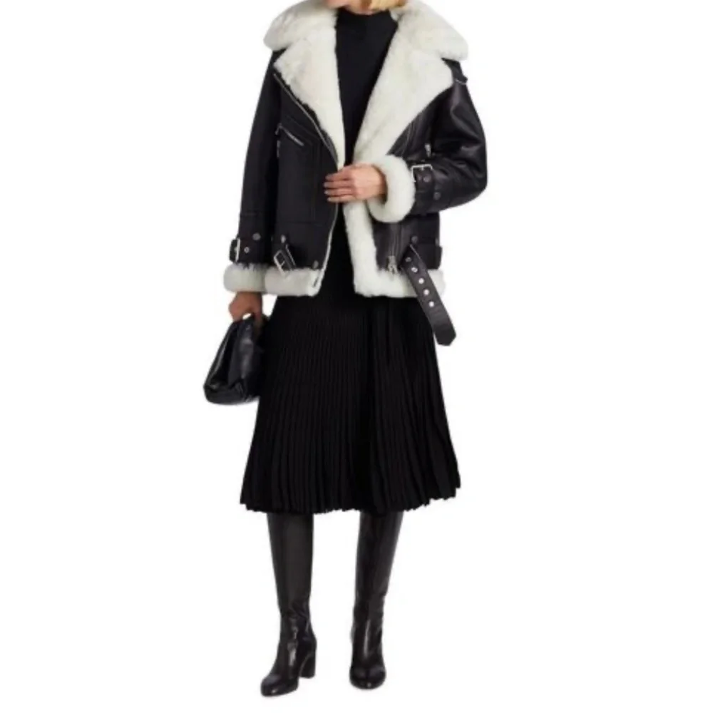 The Arrivals Moya Hearling & Leather Jacket - Picture 3 of 4
